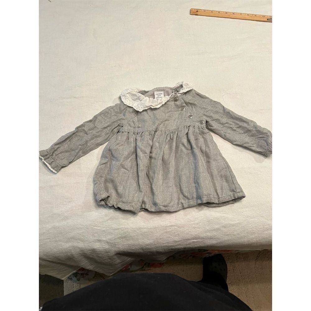 Cupcakes and Cashmere Girls Gray Dress 18 Months